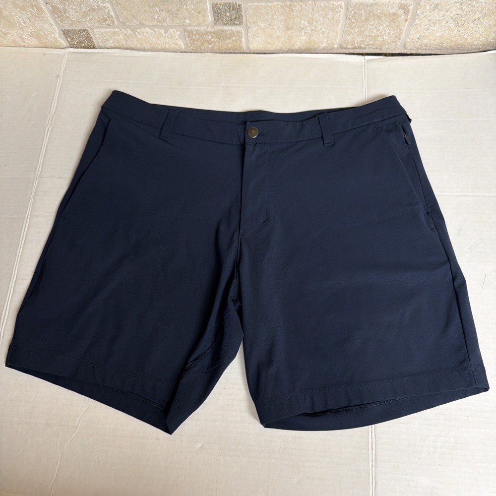 Lululemon Shorts Mens 36 Navy Zip Pocket ABC Classic Fit 7" Warpstreme